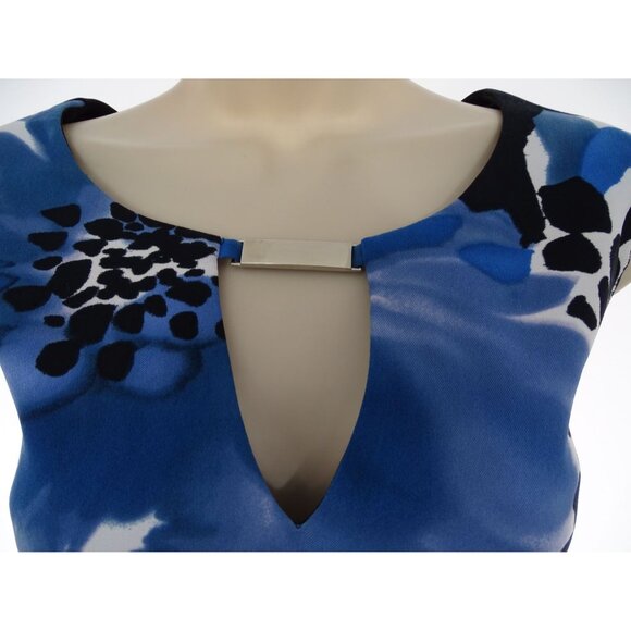 Connected Apparel Blue Floral Dress - Picture 2 of 4